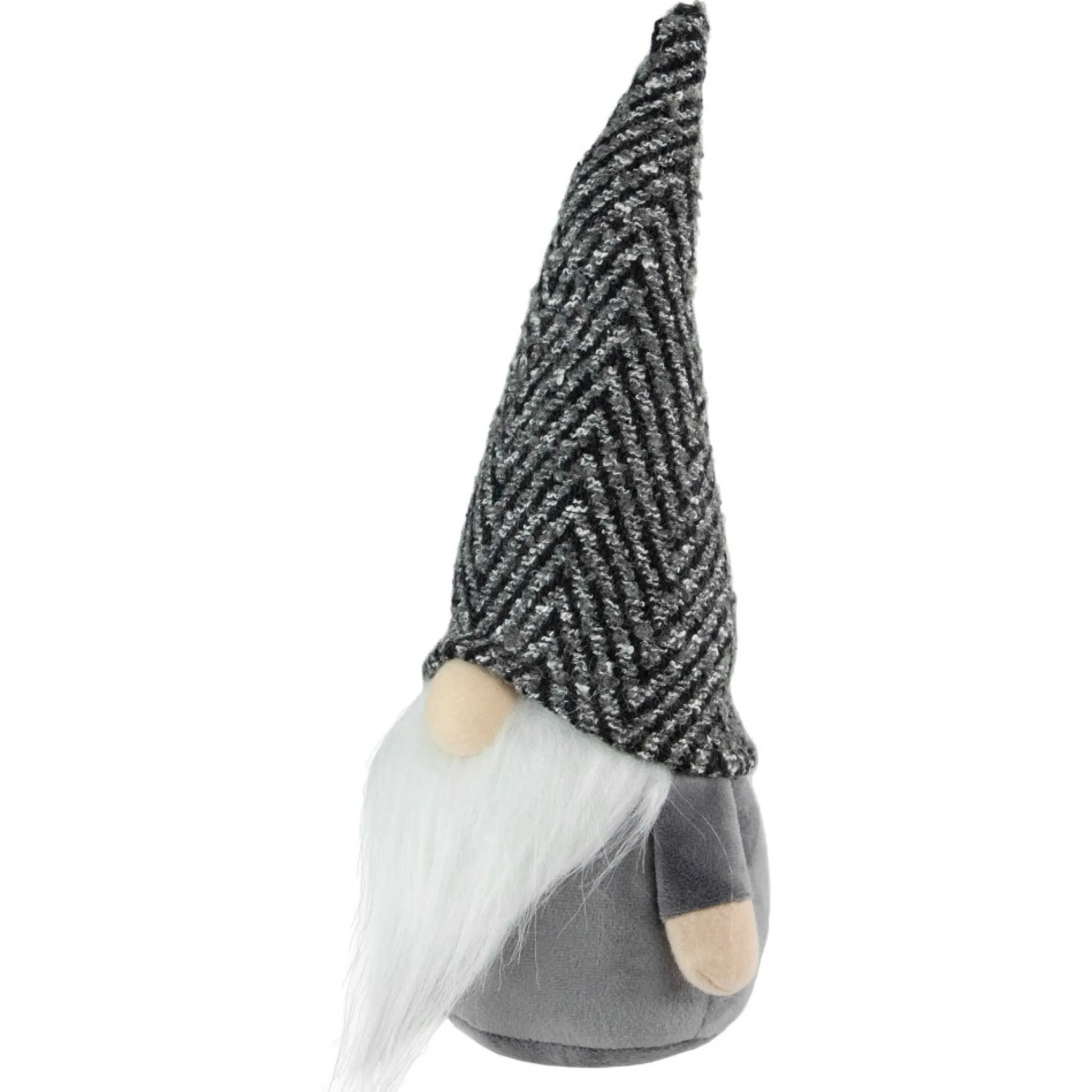 12" Gray And White Standing Gnome Tabletop Christmas Decoration