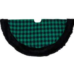 48" Green And Black Plaid Christmas Tree Skirt
