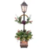 4' Green And Black Pre-Lit Christmas Lamp Post, Clear Lights