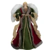 18" Green And Brown Angel In A Dress Christmas Tree Topper - Unlit