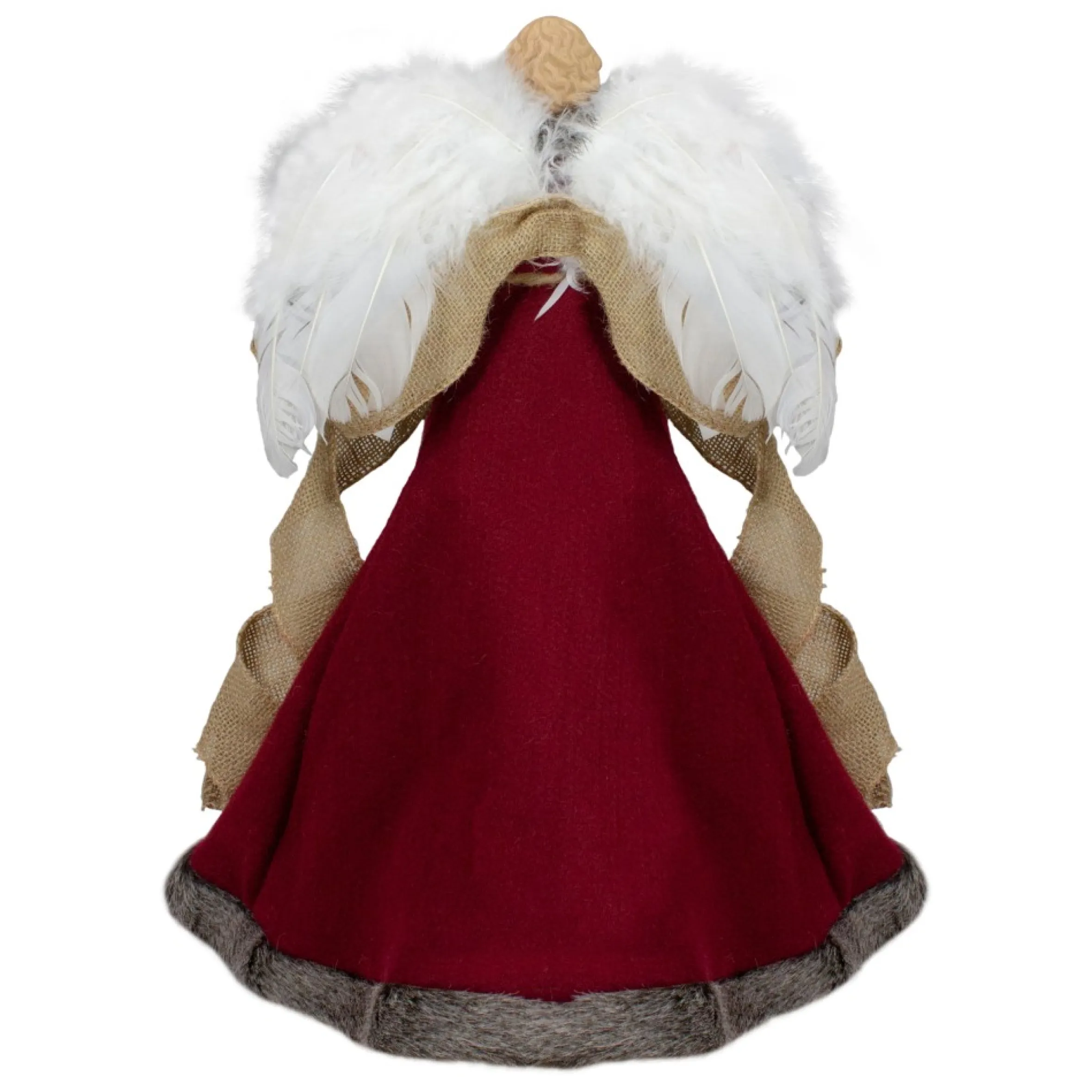 18" Green And Brown Angel In A Dress Christmas Tree Topper - Unlit