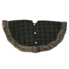 47" Green And Brown Plaid Round Christmas Tree Skirt
