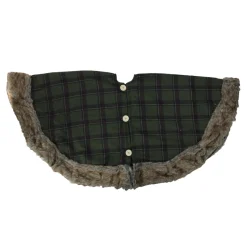 47" Green And Brown Plaid Round Christmas Tree Skirt