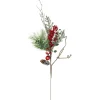 32" Green And Red Berries And Pinecones Frosted Artificial Christmas Spray