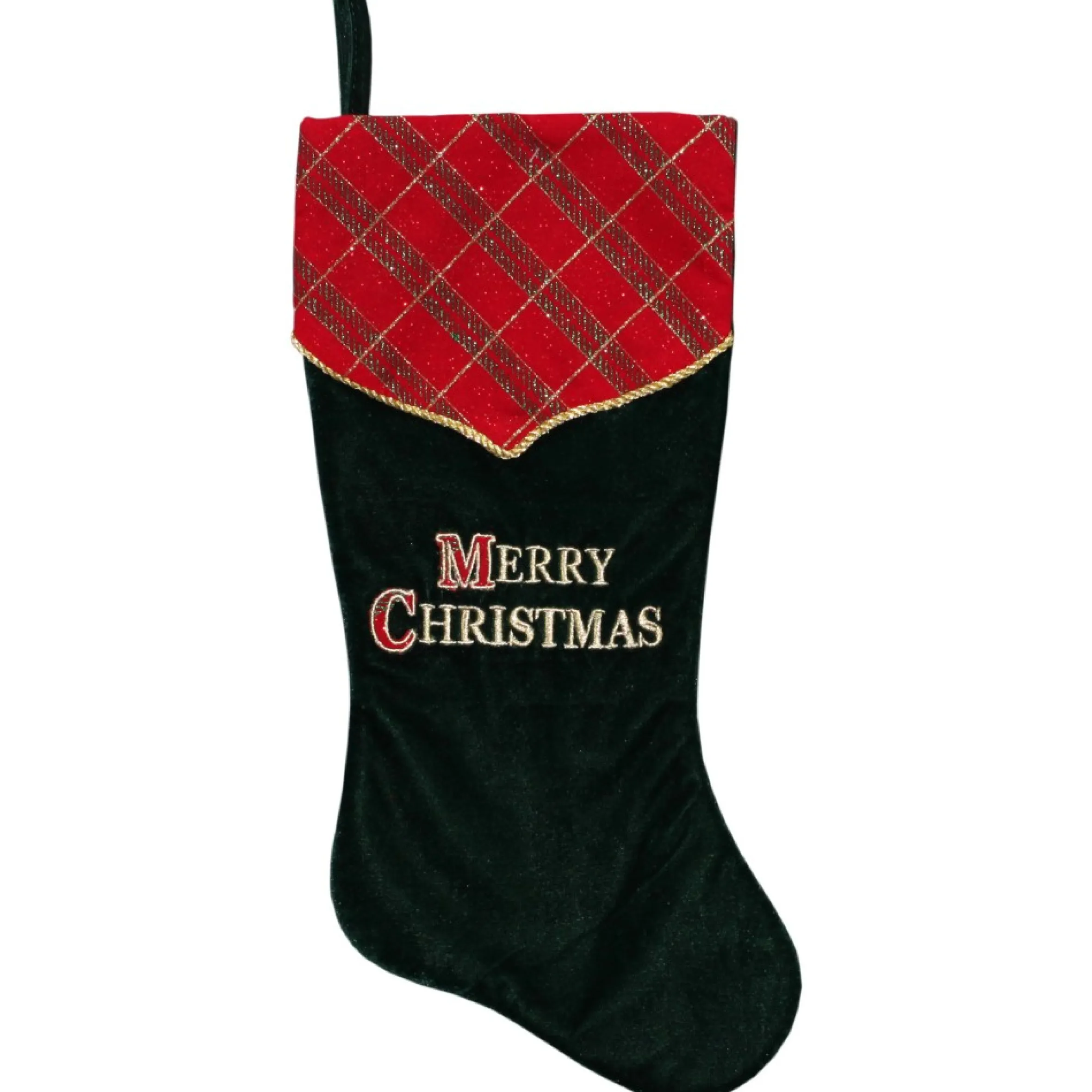 19" Green And Red 'Merry Christmas' Christmas Stocking