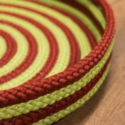 18" Green And Red Woven Candy Cane Round Christmas Tray