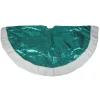 47" Green And White Paillette Sequins Christmas Tree Skirt