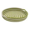 18" Green And White Woven Candy Cane Round Christmas Tray