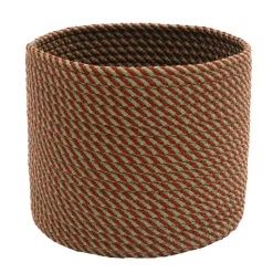 16" Green Braided Twisted Christmas Woven Storage Basket