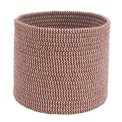 16" Green Braided Zig-Zag Christmas Woven Storage Basket
