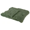 Green Chenille Cable Knit Rectangular Throw Blanket 50" X 60"