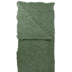 Green Chenille Cable Knit Rectangular Throw Blanket 50