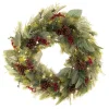 30" Green Christmas Winter Frost Led Artificial Wreath - Pre-Lit