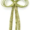 12" Green Glitter Drenched Bow Christmas Wall Decor