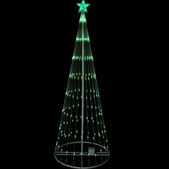 9' Green Led Lighted Christmas Tree Show Cone Outdoor Decor