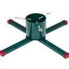 Green Metal Live Christmas Tree Stand - For Trees Up To 9Ft Tall