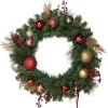 Green Mixed Foliage And Ornaments Artificial Christmas Wreath, 30-Inch, Unlit