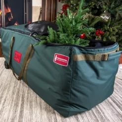 58" Green No Drag Big Wheel Christmas Tree Storage Duffel Bag