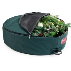 48" Green Unique Christmas Wreath Storage Bag With Removable Handle