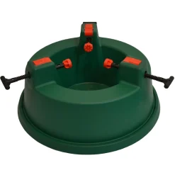 Green Wide Mouth Simple Set Live Christmas Tree Stand - Holds Trees Up To 6Ft