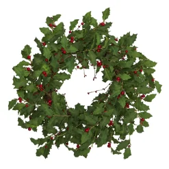 Holly Berry Artificial Christmas Wreath, 28-Inch, Unlit