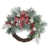 Holly Berry Red And Green Artificial Christmas Wreath - 24-Inch, Unlit