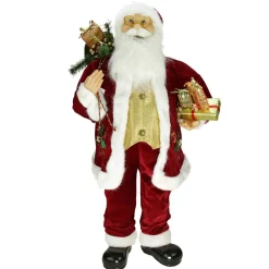 36" Holly Berry Santa Claus With Presents And Gift Bag Christmas Figure