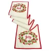 72" Holly Wreath "Joy" Christmas Table Runner