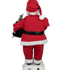 24-Inch Animated Santa Claus With Lighted Candle Musical Christmas Figure