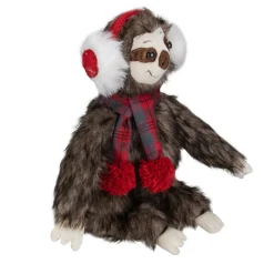 12-Inches Plush Brown Sitting Sloth Christmas Tabletop Decoration