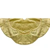 48-Inch Golden Scalloped Velvet Christmas Tree Skirt With A Metallic Trim