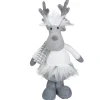 12.5-Inch Gray And White Standing Moose Tabletop Christmas Decoration