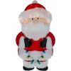 32-Inch Lighted Chenille Santa With Lights Outdoor Christmas Decoration