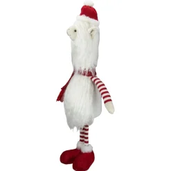 26-Inch Plush Red And White Standing Llama Table Top Christmas Decoration