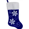 20.5-Inch Royal Blue Velvet And White Snowflake Christmas Stocking