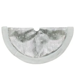 20-Inch Silver And White Metallic Snowflake Mini Christmas Tree Skirt