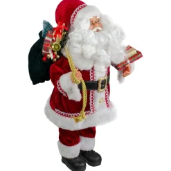 18-Inch Standing Curly Beard Santa Christmas Figure With Presents