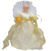 12" Ivory And Gold Lighted Angel Christmas Tree Topper - Clear Lights