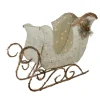 39.25" Ivory And Gold Sleigh Outdoor Christmas Decoration