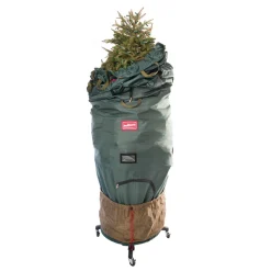 Large Adjustable Upright Christmas Tree Protective Storage Bag W/ 2 Way Rolling - Hold Up To 9' Trees