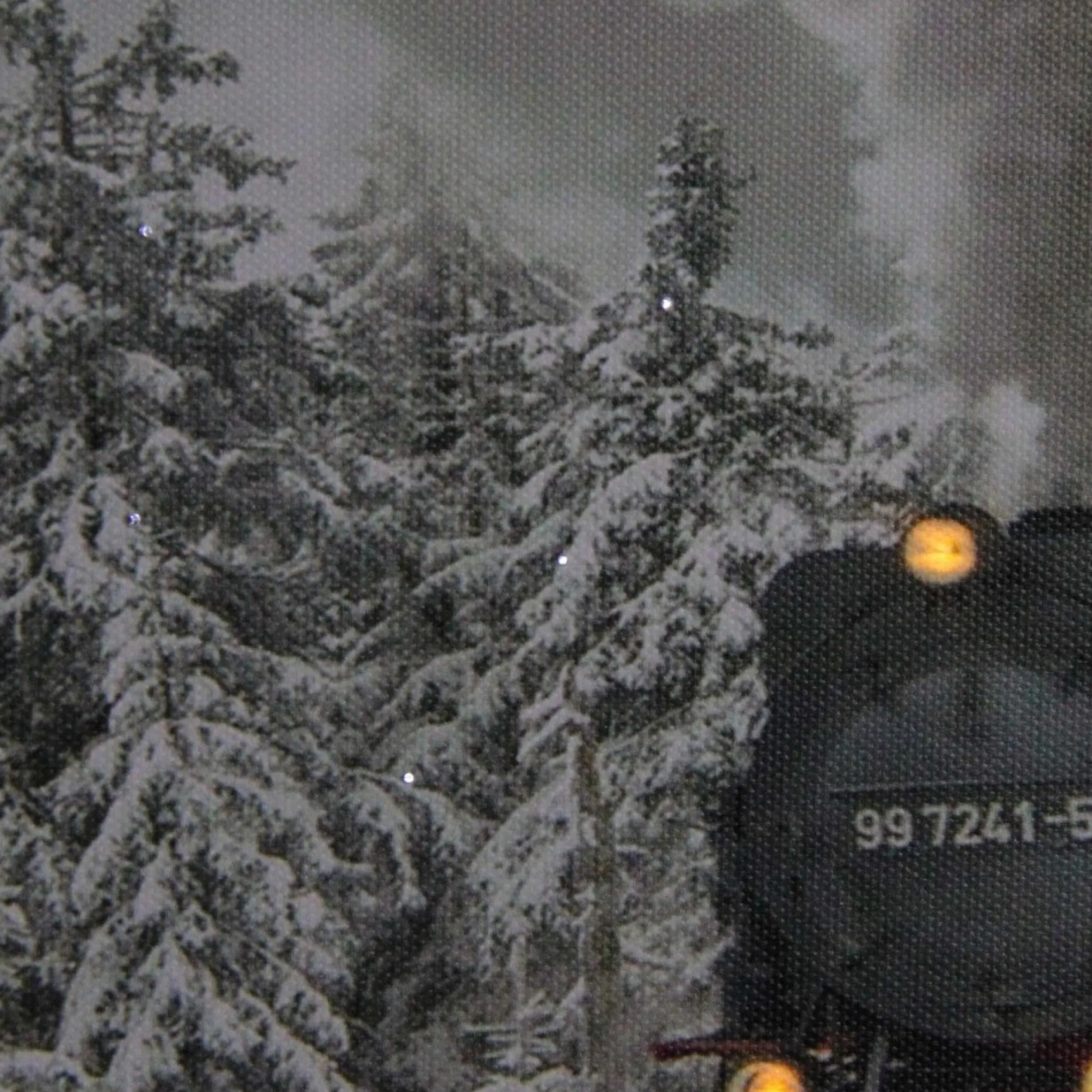 Large Fiber Optic And Led Lighted Winter Woods With Train Canvas Wall Art 23.5" X 15.5"