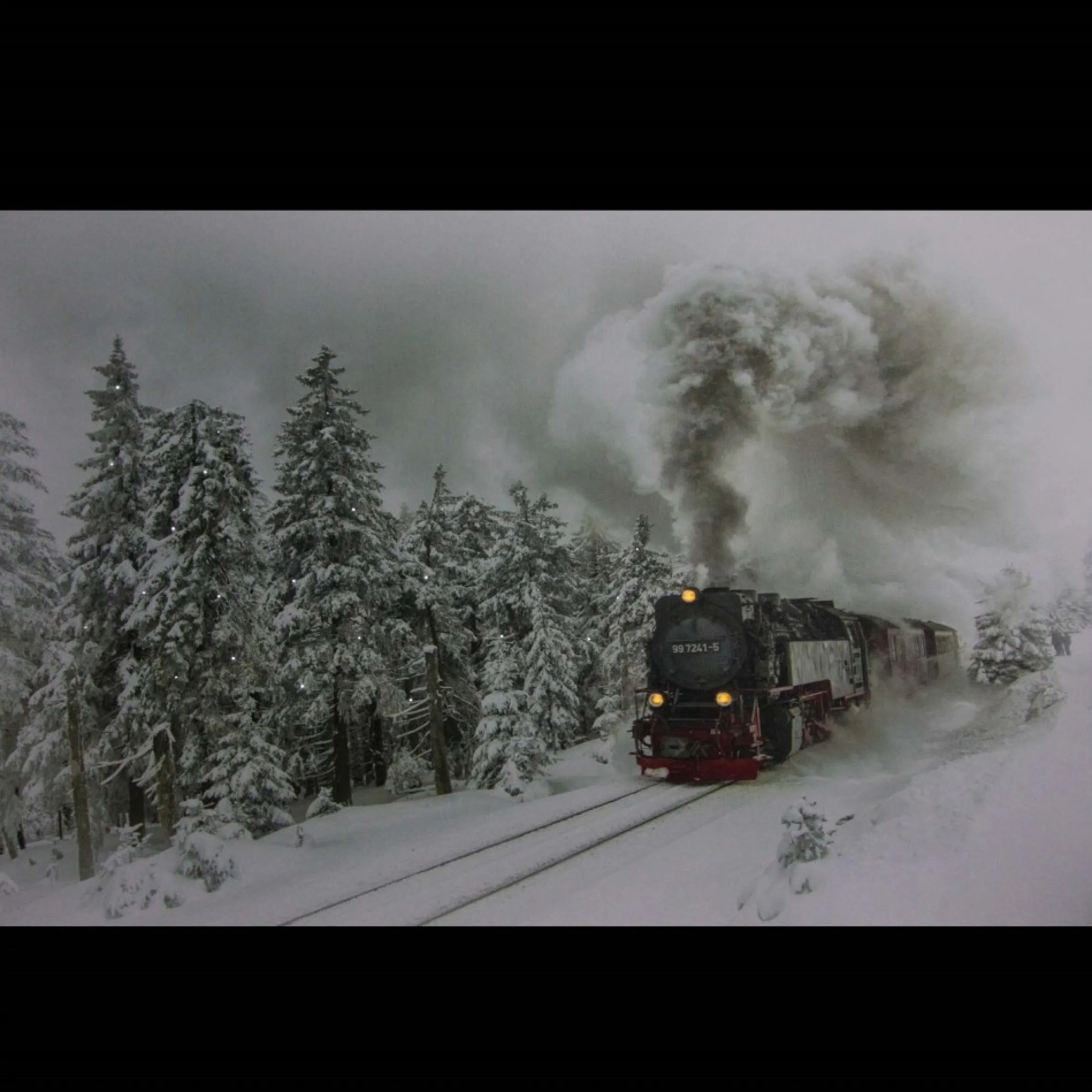Large Fiber Optic And Led Lighted Winter Woods With Train Canvas Wall Art 23.5" X 15.5"