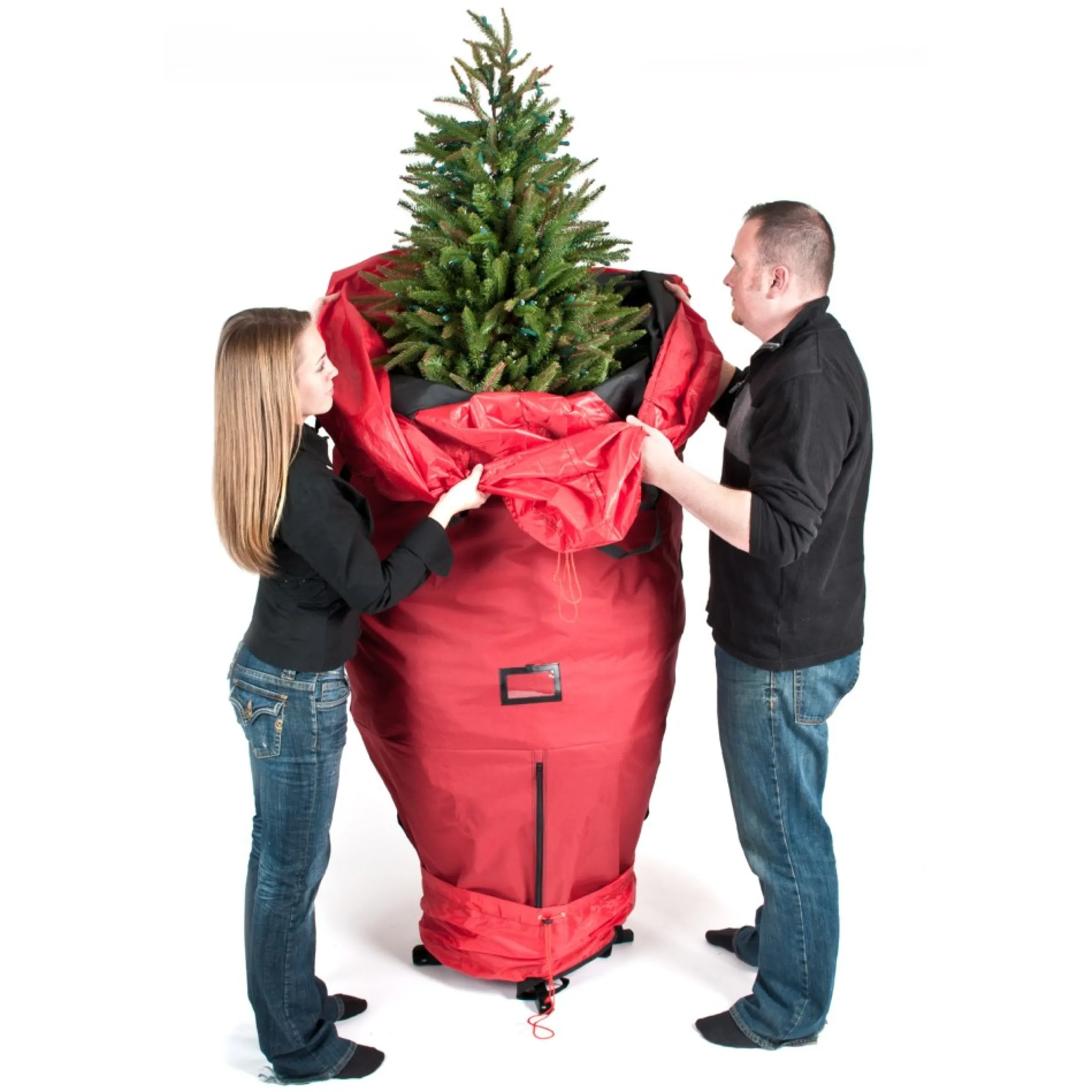 96" Large Red Upright Christmas Tree Protective Storage Bag - For Artificial Trees