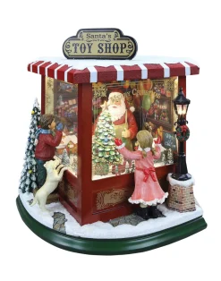 Led Lighted And Musical Santa's Toy Shop Christmas Village Decoration