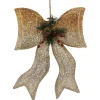 23" Led Lighted Champagne Gold Ombre Mesh Bow Christmas Decoration