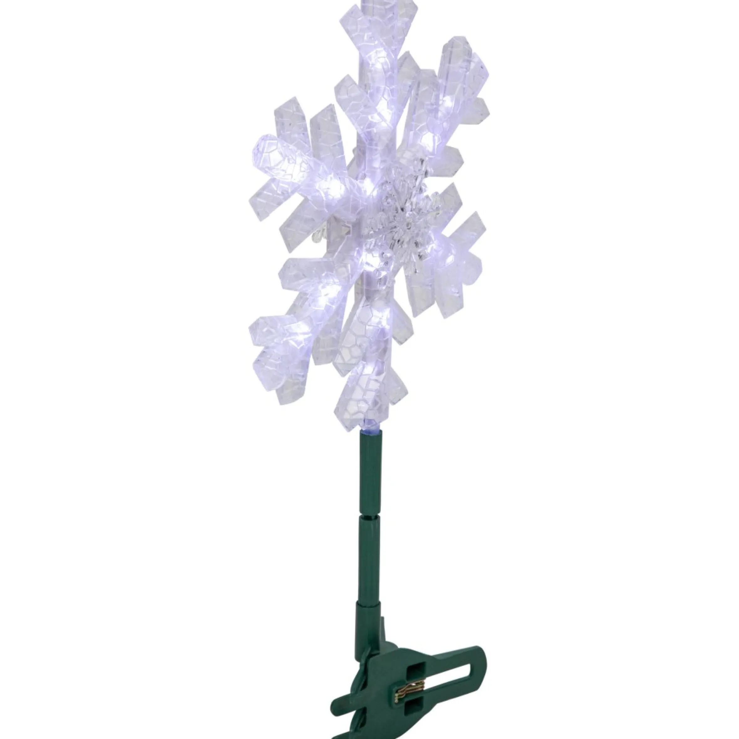 14.75" Led Lighted Clip-On Snowflake Christmas Tree Topper, White Lights