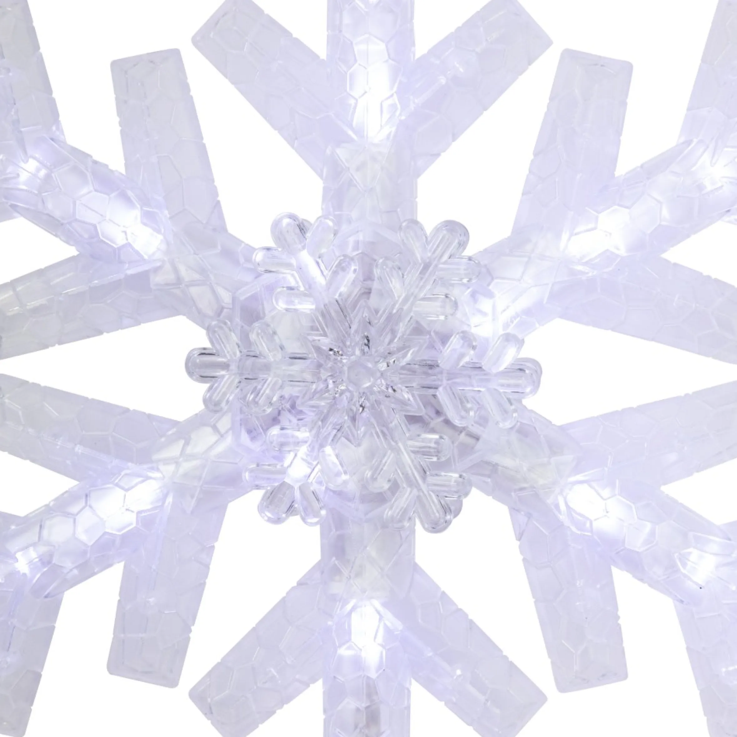 14.75" Led Lighted Clip-On Snowflake Christmas Tree Topper, White Lights