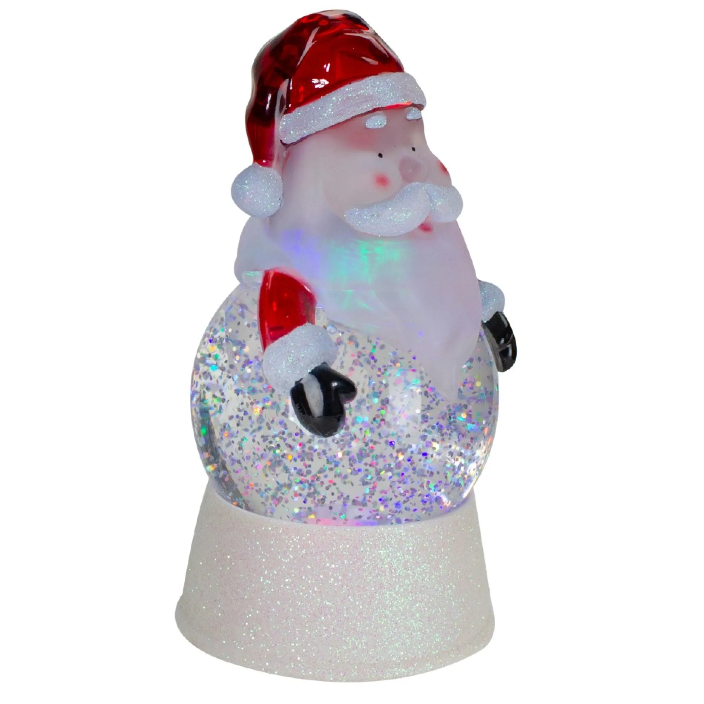 7" Led Lighted Color Changing Santa Christmas Snow Globe