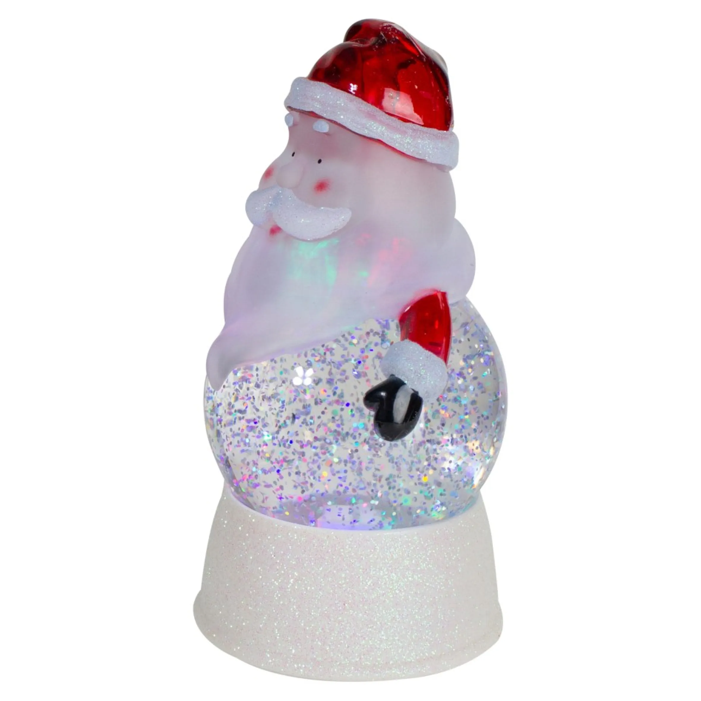 7" Led Lighted Color Changing Santa Christmas Snow Globe