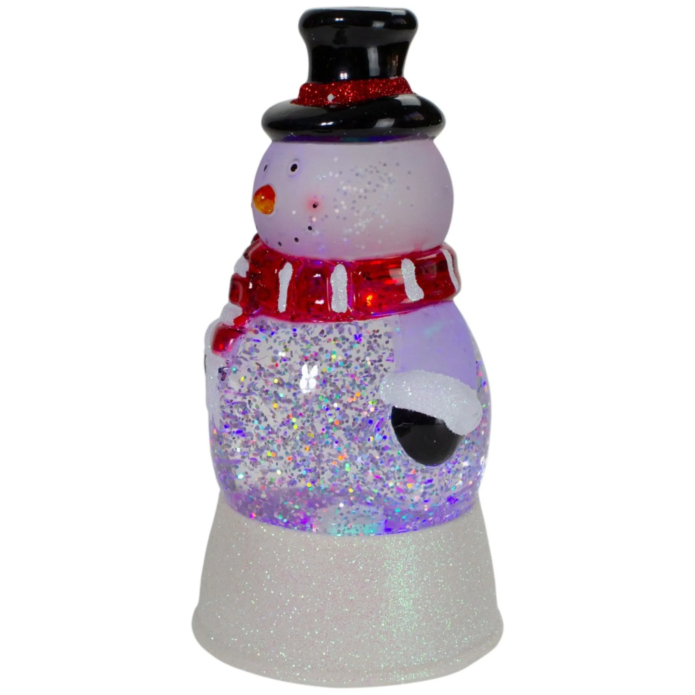 7.5" Led Lighted Color Changing Snowman Christmas Snow Globe